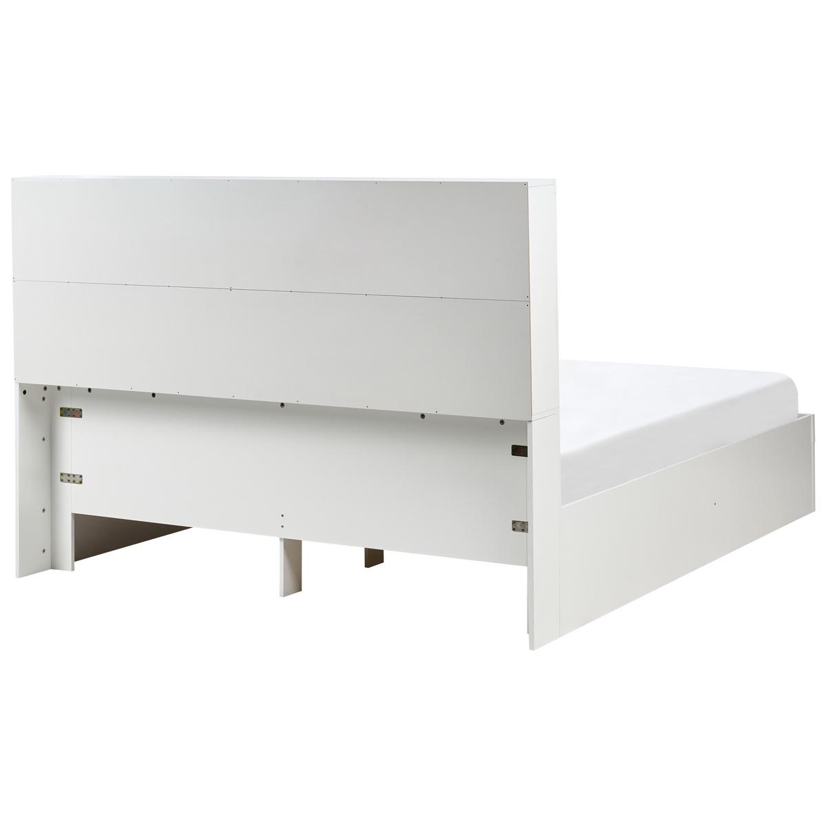 BETT mit Schubladen 180/200 cm MDF-Platte Weiß Tarare - Weiß, Holzwerkstoff (180/200cm) - Beliani