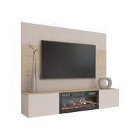WOHNWAND Deromi III mit Kamin - Beige, Holzwerkstoff (180/150/38cm) - MIRJAN24