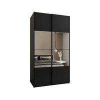 SCHWEBETÜRENSCHRANK 245,5/130/64 2-türig - Schwarz, Holz/Metall (130/245/64cm) - Abiks Möbel
