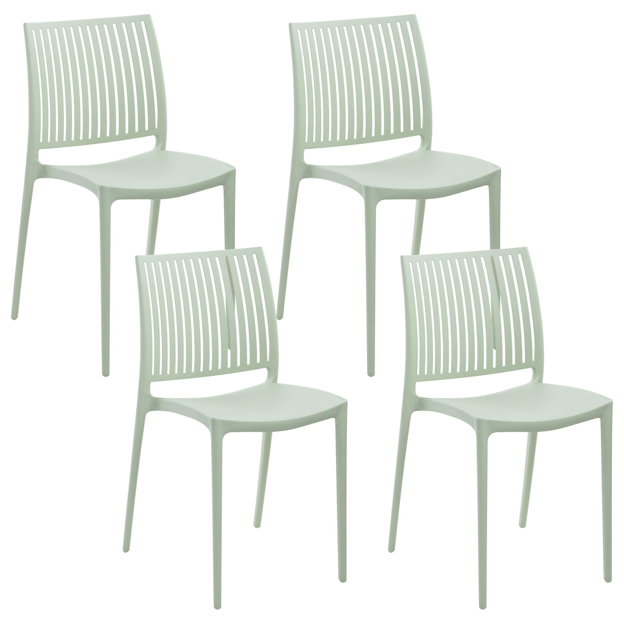 GARTENSTUHL 4er-Set Hellgrün Illumani - Hellgrün, Kunststoff (42/80/48cm) - Beliani