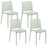 GARTENSTUHL 4er-Set Hellgrün Illumani - Hellgrün, Kunststoff (42/80/48cm) - Beliani