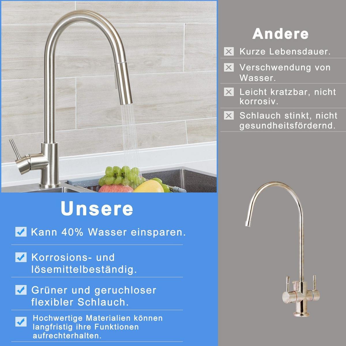 KÜCHENARMATUR GLAUBE 42/5/42 cm - Silberfarben, Metall (5/42/42cm) - Nettlife