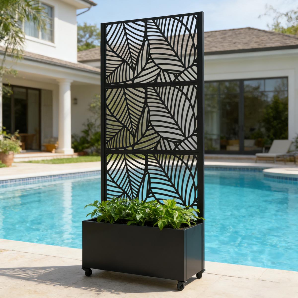 BLUMENKASTEN Surnskoki - Anthrazit, Metall (82/190/38cm) - casa.pro