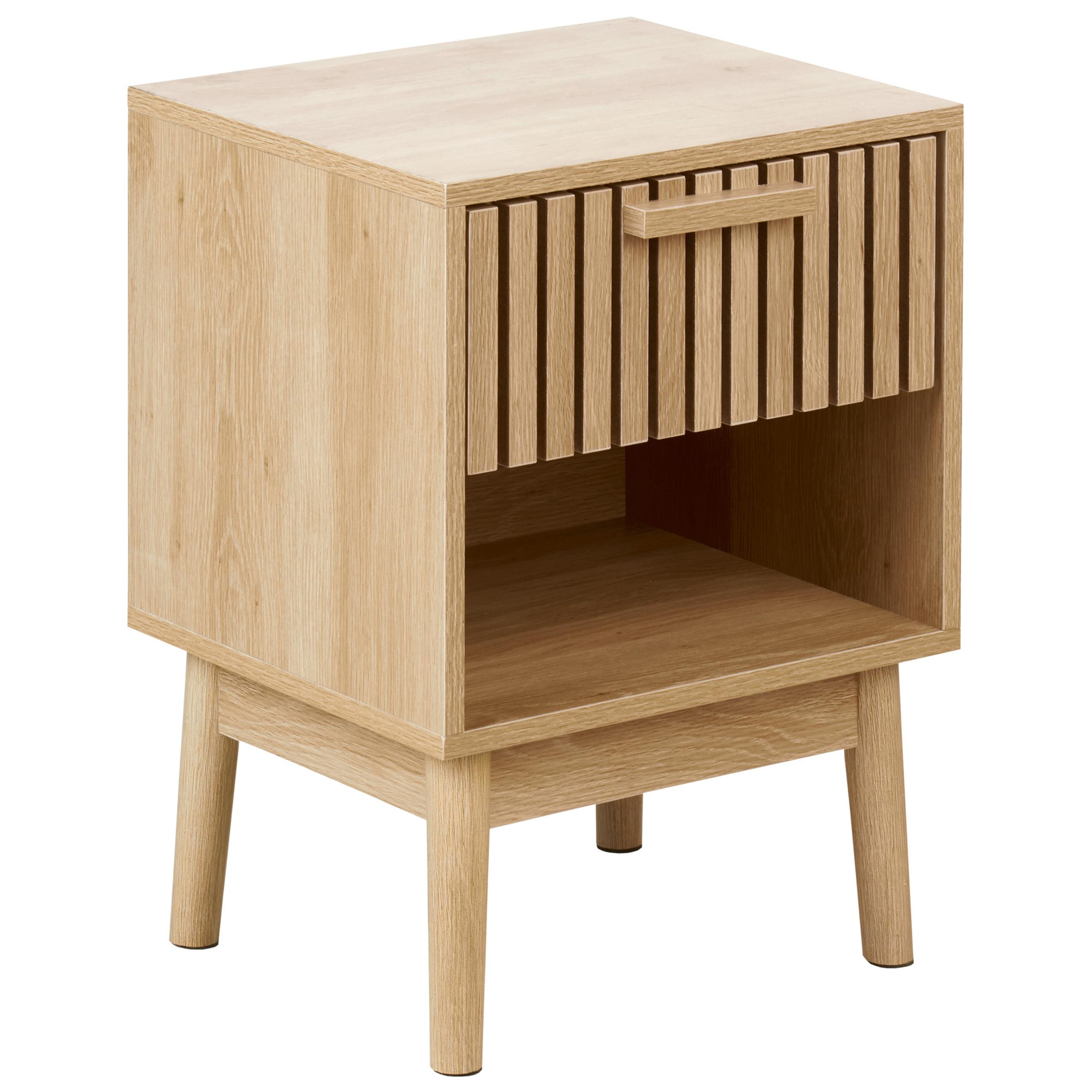 NACHTTISCH mit 1 Schublade Hellbraun Lynwood - Braun, Holzwerkstoff (35/40/55cm) - Beliani