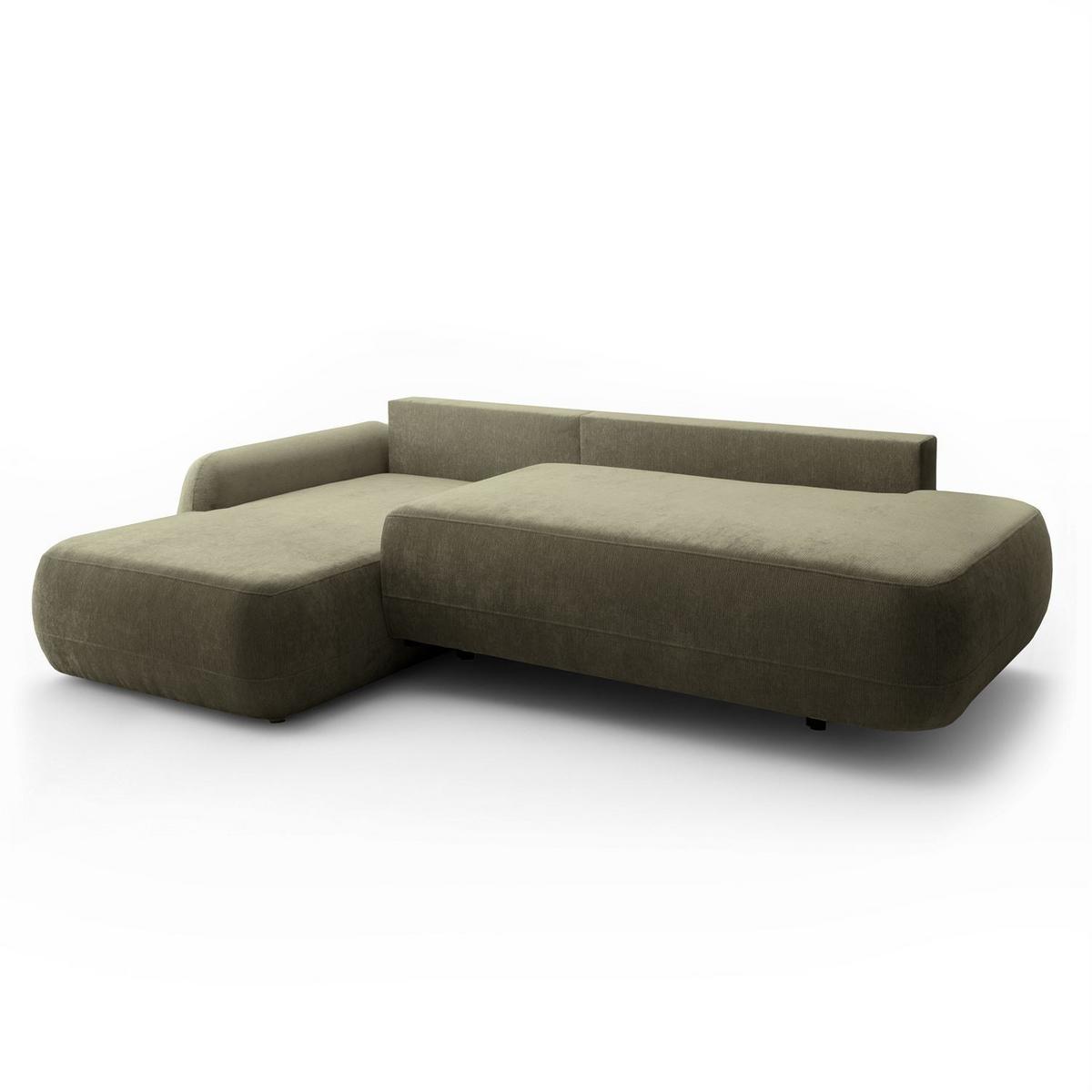 ECKSOFA GOYA mit Schlaffunktion und Bettkasten, Linke, Perfect Harmony 39 - Waldgrün, Textil (184/302cm) - Lookway