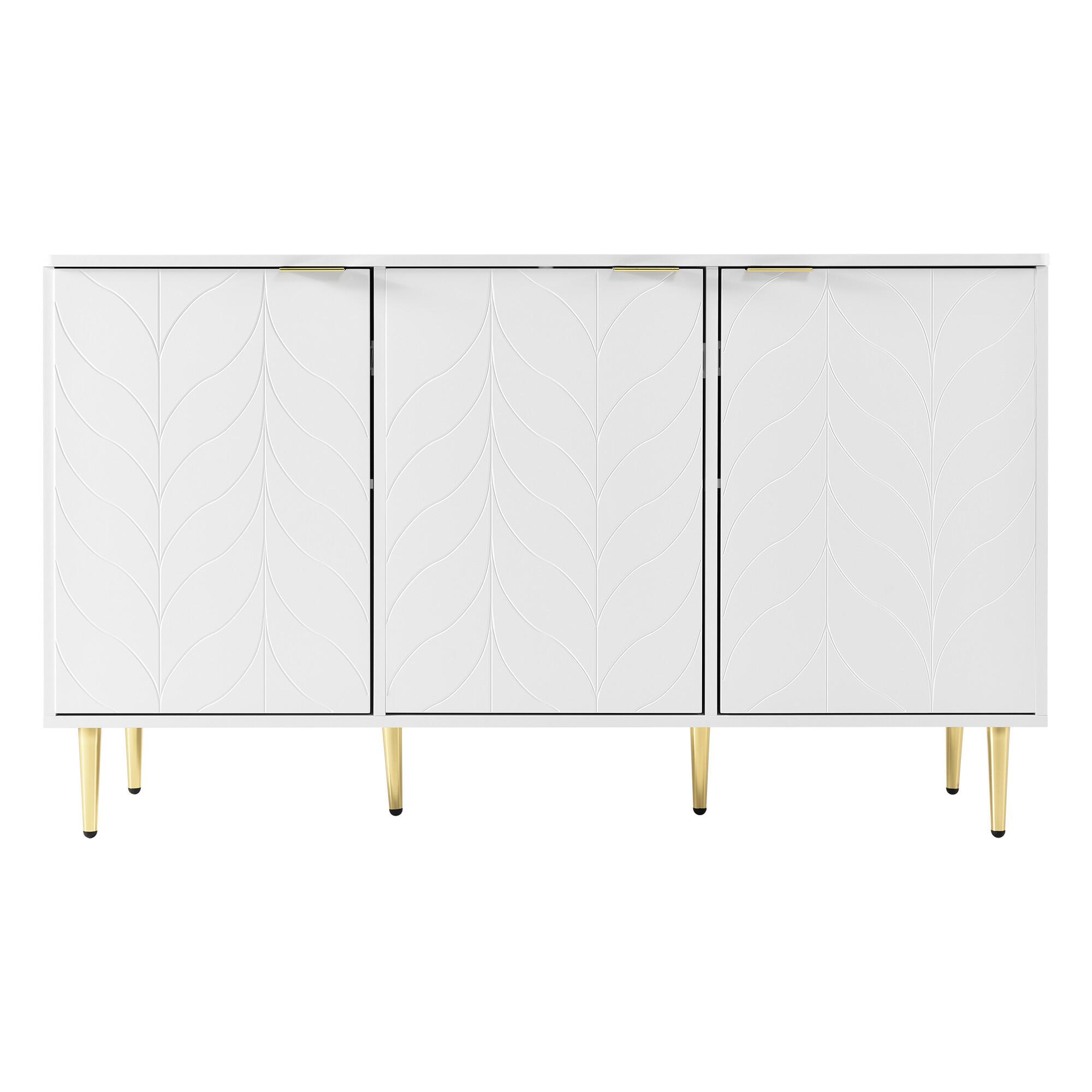 SIDEBOARD Weiß 127/45/75 cm - Weiß, Holzwerkstoff (45/75/127cm) - Urban Meuble