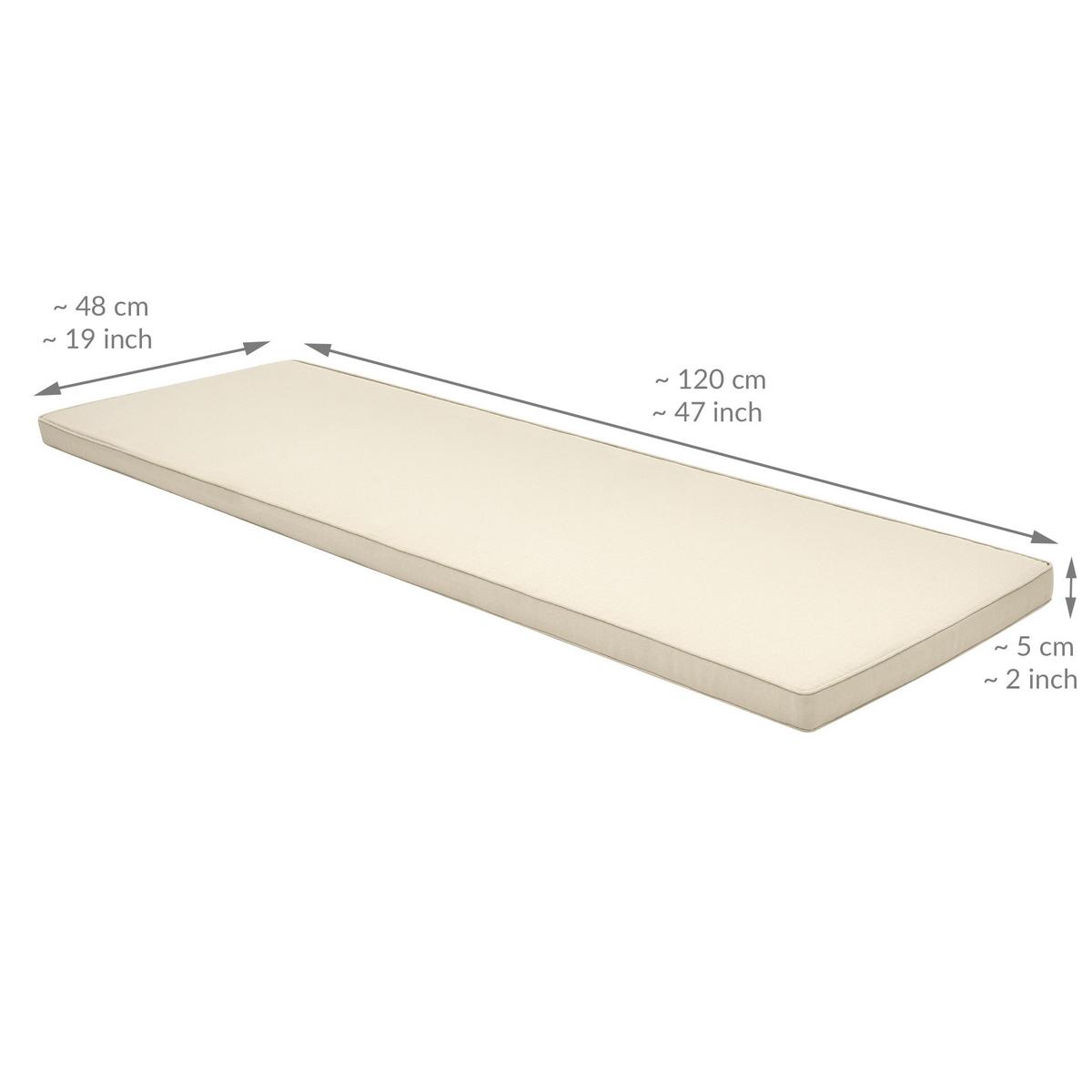 BANKAUFLAGE Base BK 120/48/5 cm Natur - Sandfarben, Textil (48/5/120cm) - Beautissu 