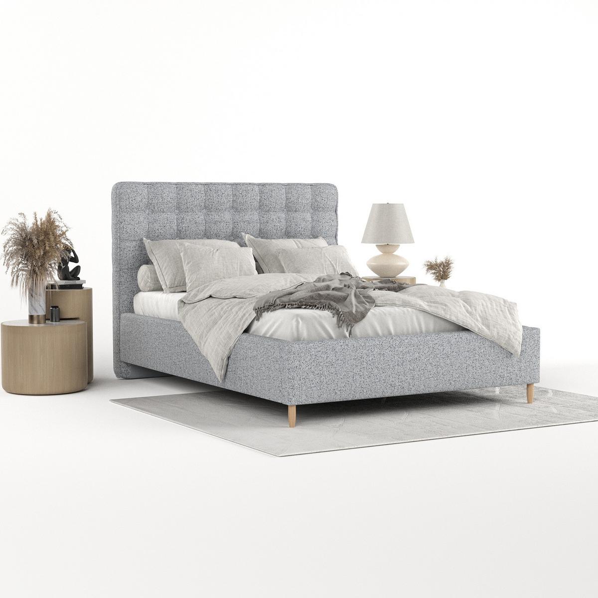 POLSTERBETT Paloma 140/200 cm Grau im Riva Stoff - Naturfarben/Grau, Holz/Holzwerkstoff (140/200cm) - AltaBeds