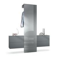 GARDEROBE Carlton Paneel in Grau Hochglanz - Grau, Holzwerkstoff (157/193/35cm) - Vladon