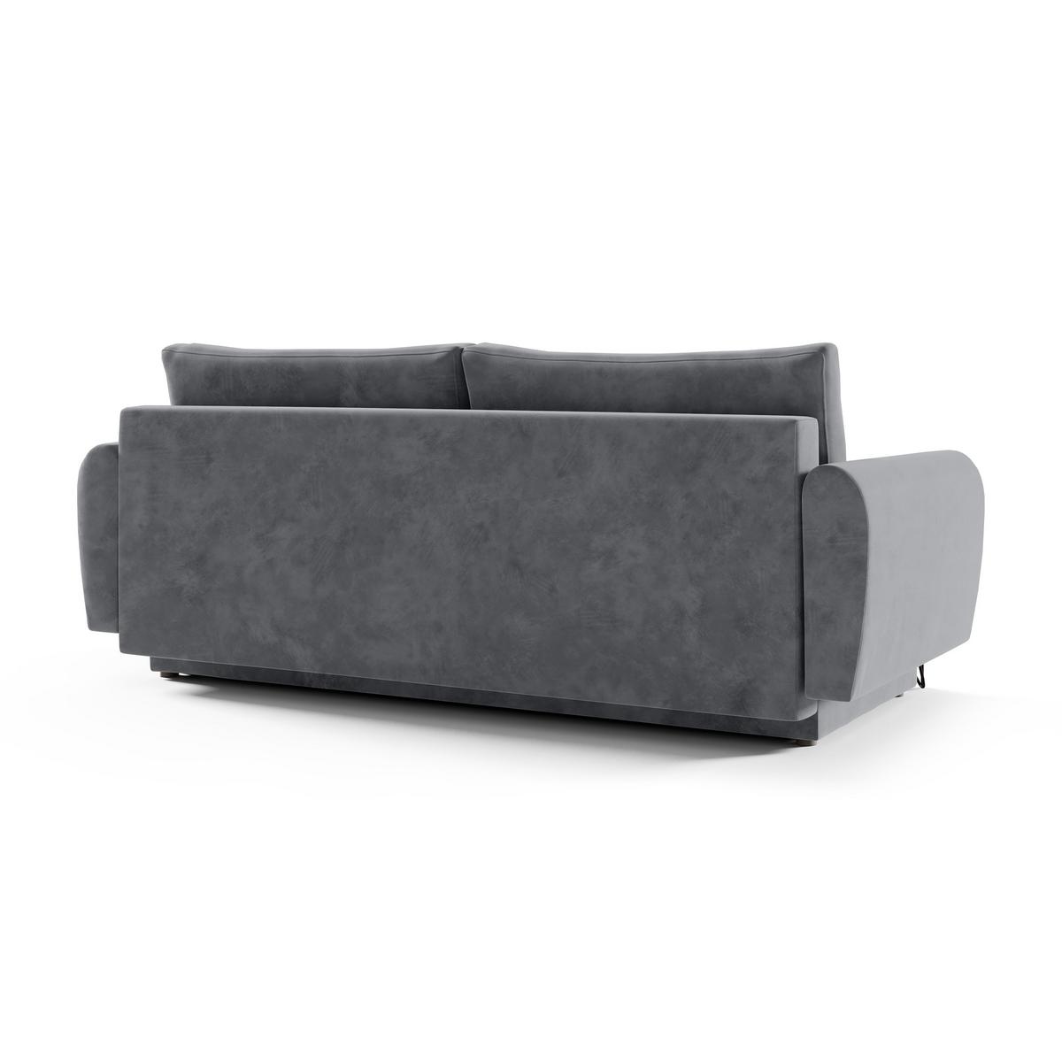 SCHLAFSOFA Malaga 3-Sitzer, Hellgrau - Hellgrau/Schwarz, Textil (223/93/100cm) - Beautysofa