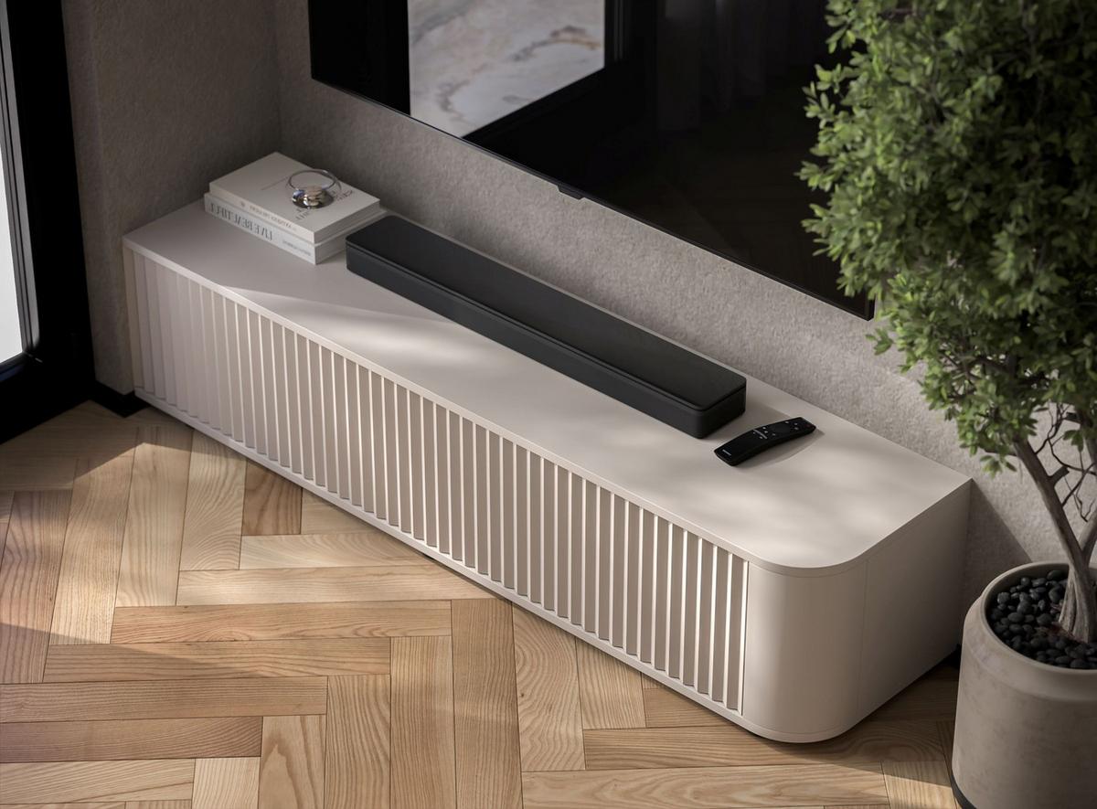 TV-LOWBOARD Aurora Kaschmir matt 140 cm mit niedrigen Füßen - Kaschmir, Holzwerkstoff (140/31/35cm) - Meble Lindner