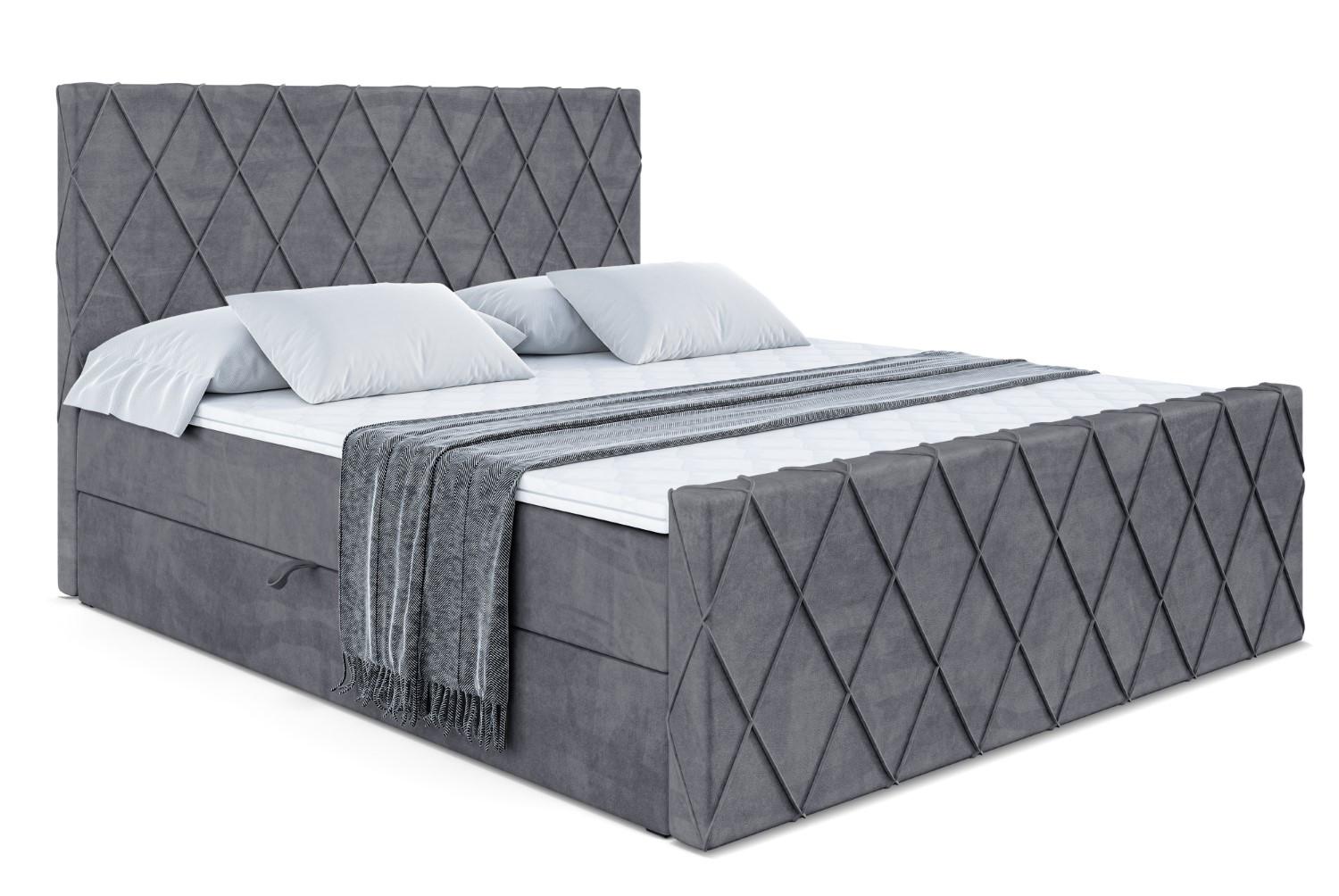 BOXBETT LEPARO-Z - 120 x 200 - H4 - Dunkelgrau - Dunkelgrau, Holzwerkstoff (120/200cm) - ALTDECOR
