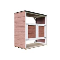 MÜLLTONNENBOX 2er 240L, M980A-REDWOOD RED, aus wetterfestem LP Smartside Holz - Rot, Holz (153/159/75cm) - Timbela