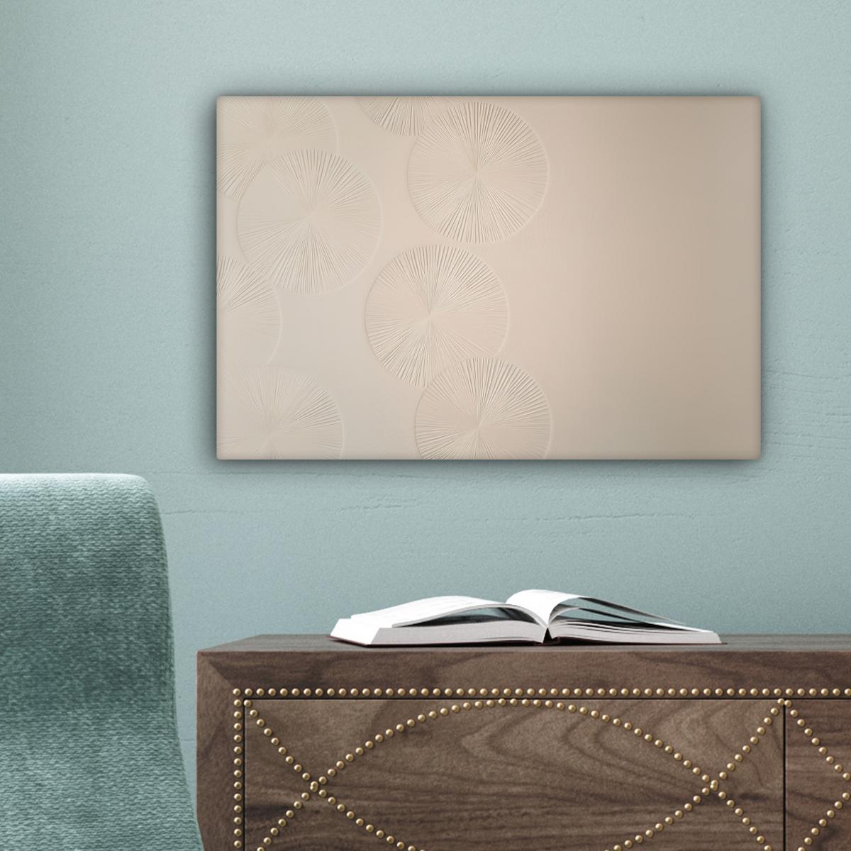 LEINWANDBILD Japandi - Beige - Modern Deko Schlafzimmer 30x20 cm - Ecru, Textil (30/20cm) - MuchoWow