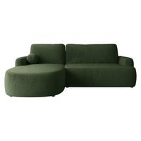 ECKSOFA Loridu, Seite: Links - Dunkelgrün/Schwarz, Holz/Kunststoff (250/174cm) - MIRJAN24