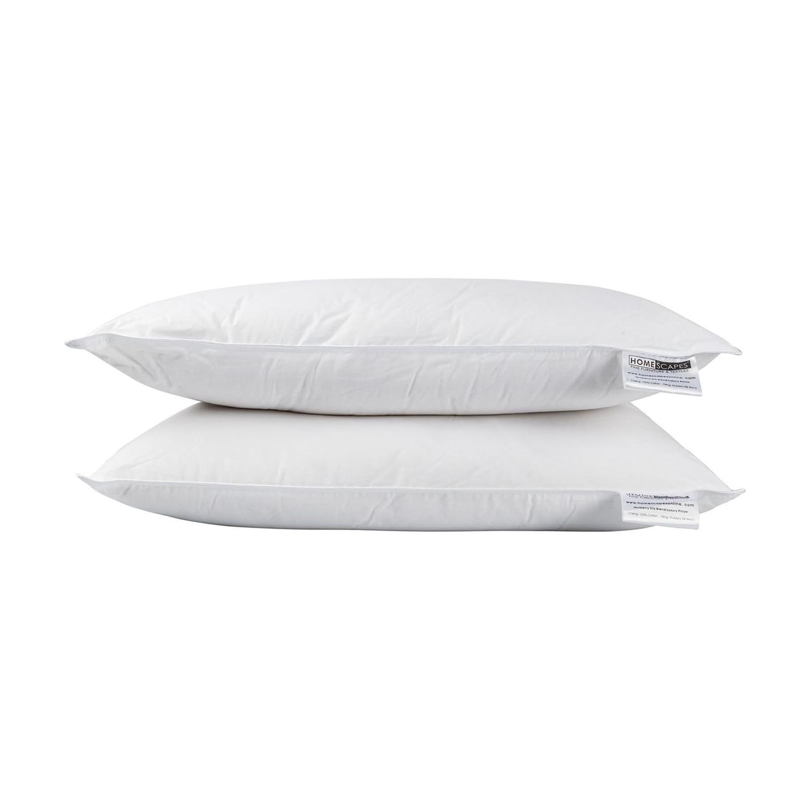 KOPFKISSEN Seide 2er-Set, 48/74 cm - Weiß, Textil (48/74cm) - Homescapes
