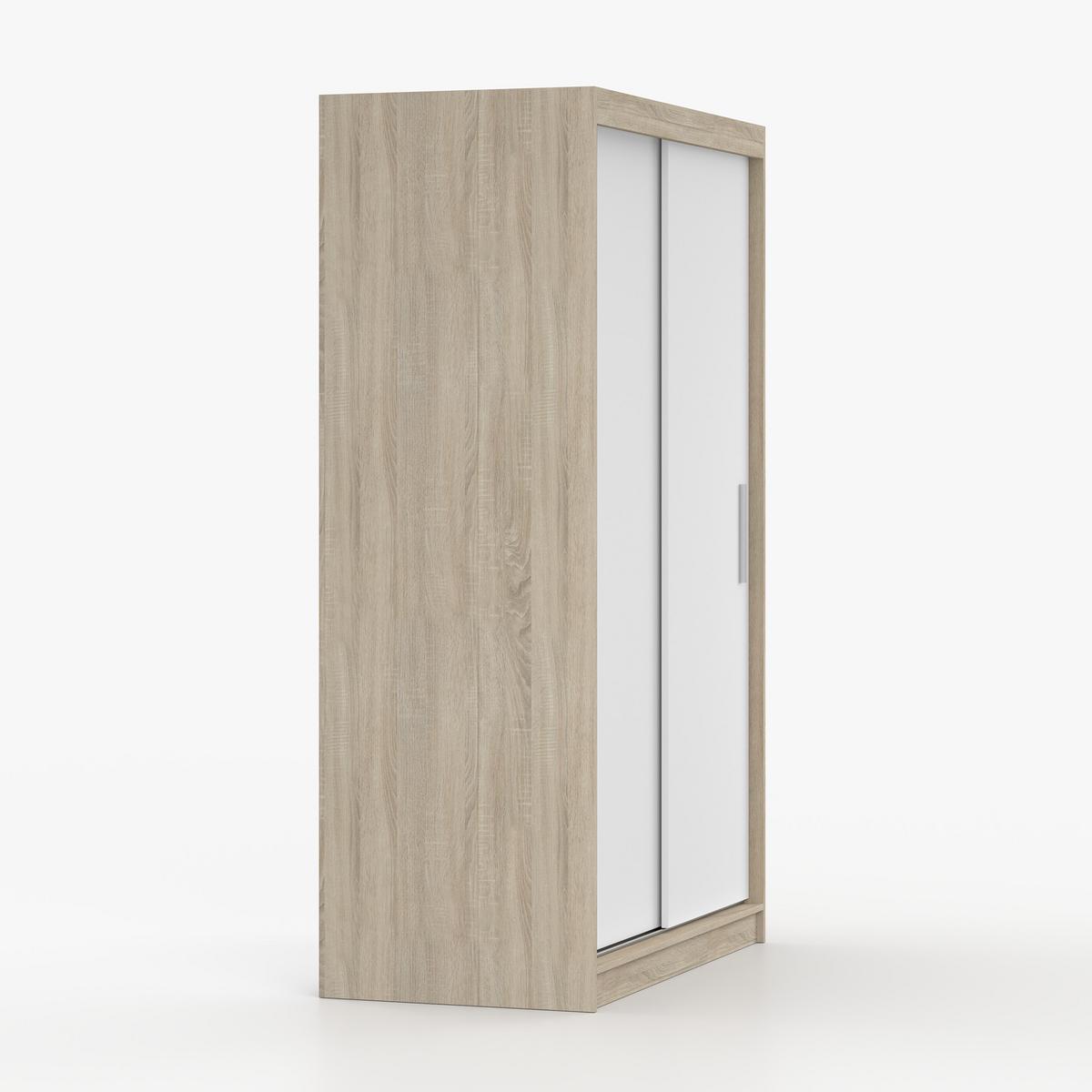 SCHWEBETÜRENSCHRANK NEOMI 04 ohne Spiegel Sonoma Eiche/Weiß 120 cm - Weiß/Sonoma Eiche, Holz (120/200/61cm) - imoebel24