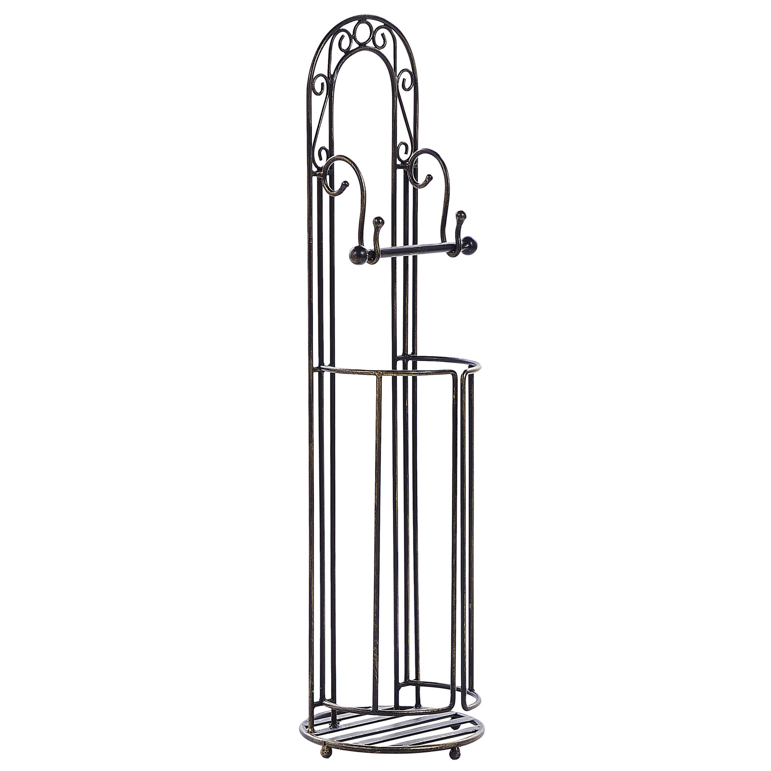 TOILETTENPAPIERSTÄNDER Metall Antik Optik schwarz Temuco - Schwarz, Metall (20/75/20cm) - Beliani