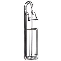 TOILETTENPAPIERSTÄNDER Metall Antik Optik schwarz Temuco - Schwarz, Metall (20/75/20cm) - Beliani