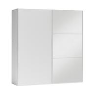 SCHWEBETÜRENSCHRANK IVERN 151/215/65 cm 2-türig mit Spiegel Weiß - Weiß, Holzwerkstoff (151/215/65cm) - MASSENO