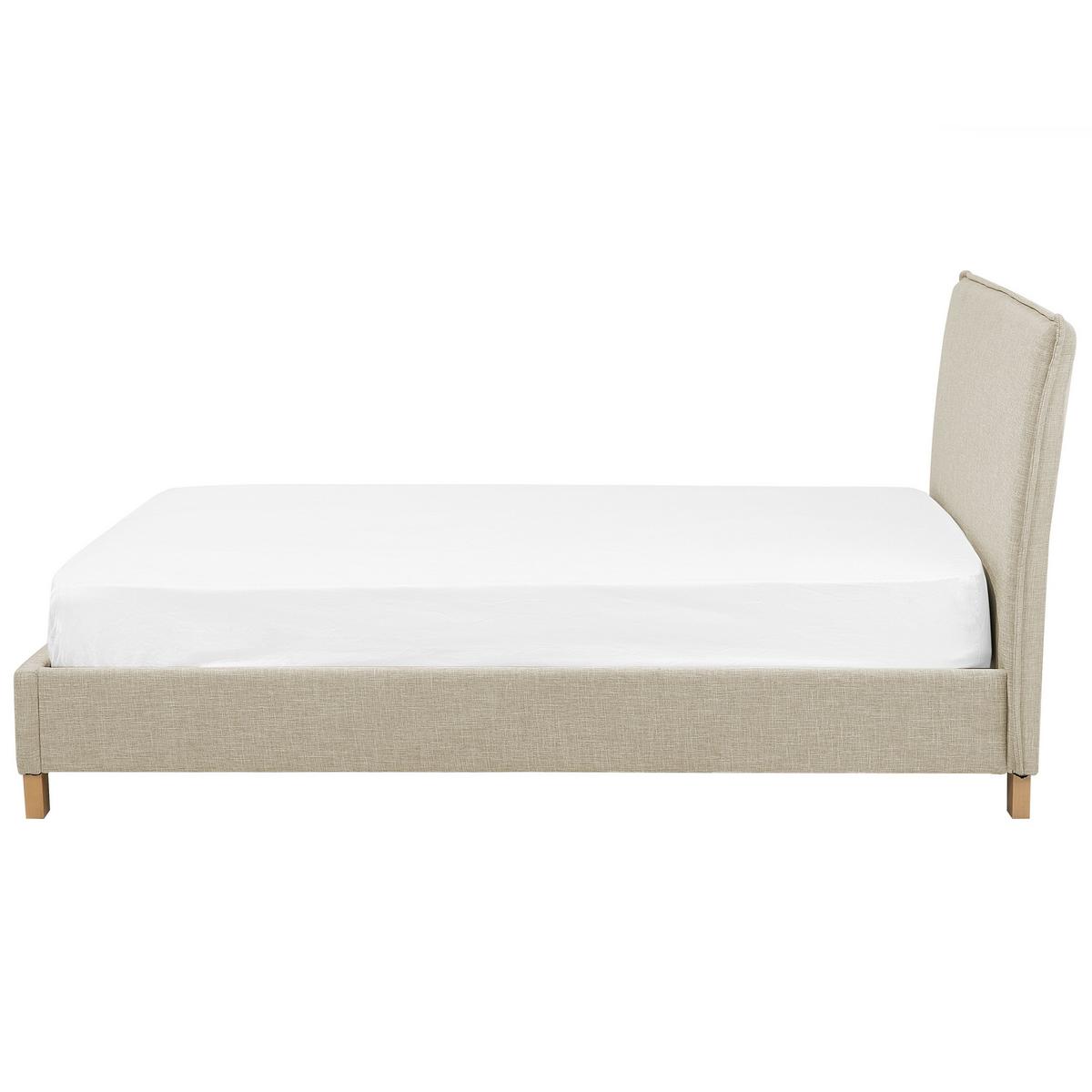POLSTERBETT mit Lattenrost 180x200 cm Beige Sennez - Beige, Textil (180/200cm) - Beliani