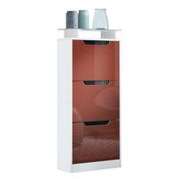 SCHUHSCHRANK Space Bordeaux Hochglanz - Bordeaux, Holzwerkstoff (46/128/23cm) - Vladon
