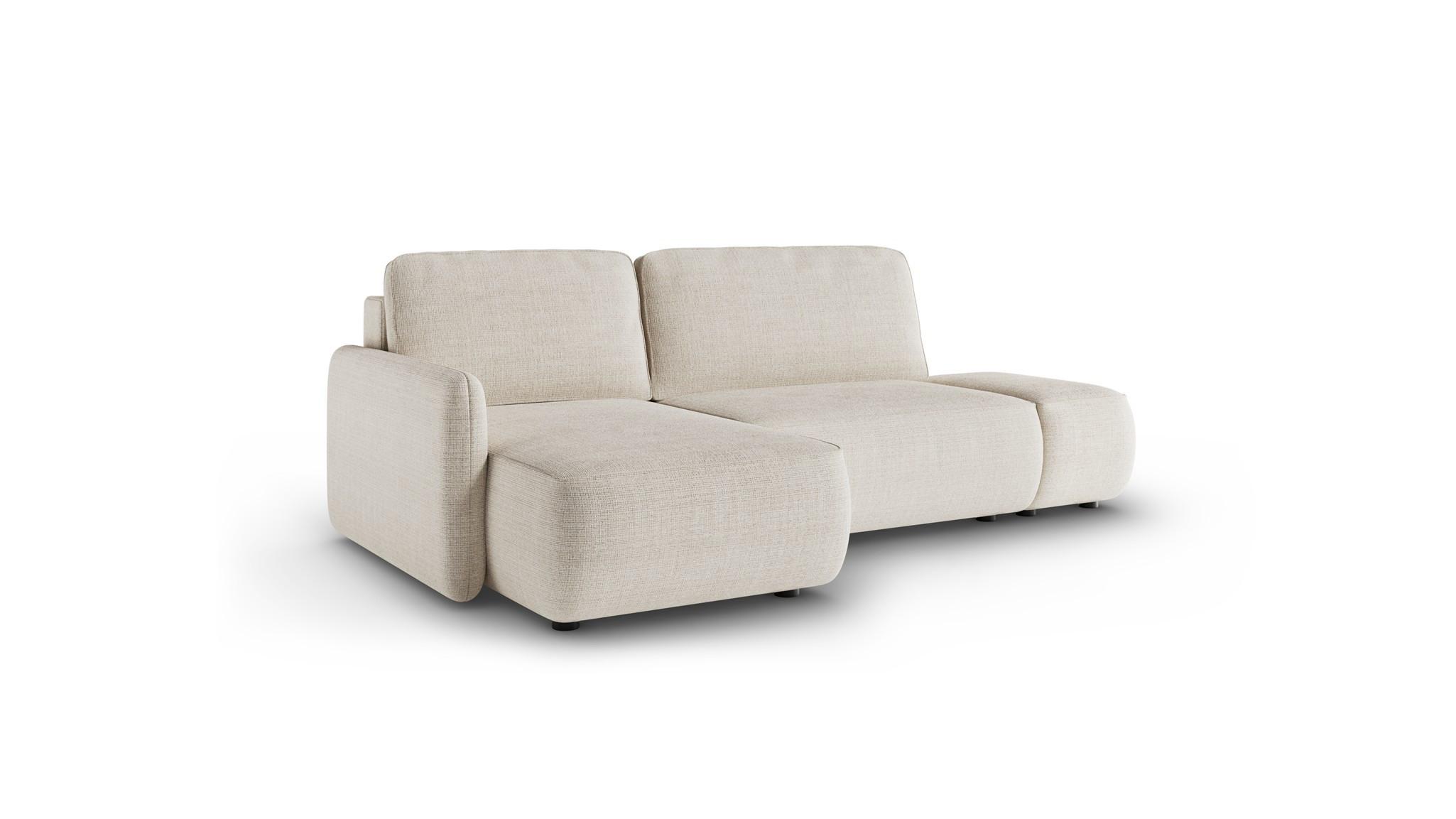 ECKSOFA Luka Mit Schlaffunktion - Beige, Holzwerkstoff/Textil (229/148cm) - Fun Möbel