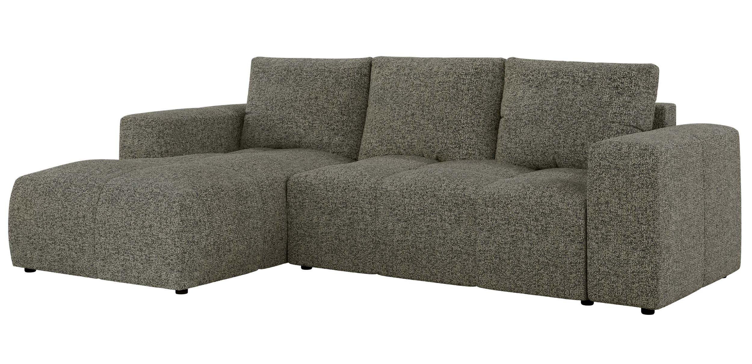 ECKSOFA MONIVA Grau Strukture - Links - Schwarz/Grau, Textil (164/266cm) - MKS