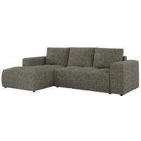 ECKSOFA MONIVA Grau Strukture - Links - Schwarz/Grau, Textil (164/266cm) - MKS