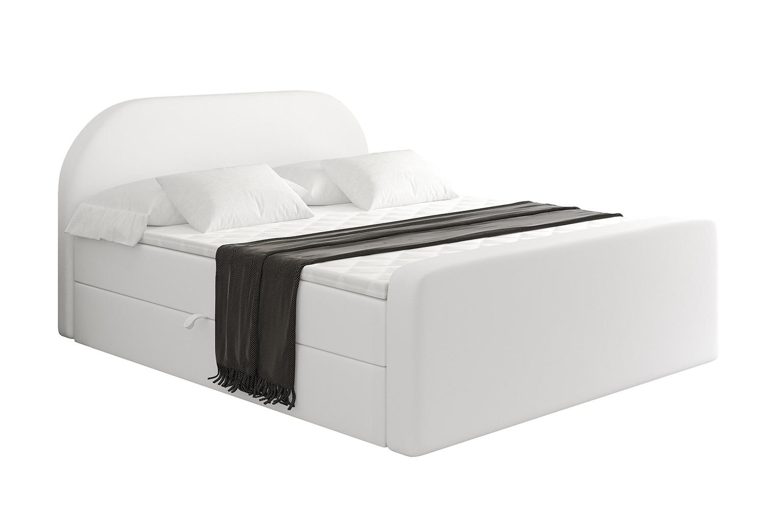 BOXBETT mit Matratze und Lattenrost - NOX-Z - 120x200 - Weiß Kunstleder - Weiß, Holzwerkstoff (120/200cm) - ALTDECOR