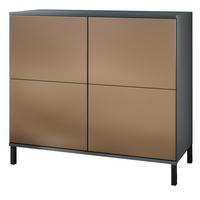 KOMMODE Rova Bronze Optik - Bronzefarben, Holzwerkstoff (92.5/83.5/35cm) - Vladon