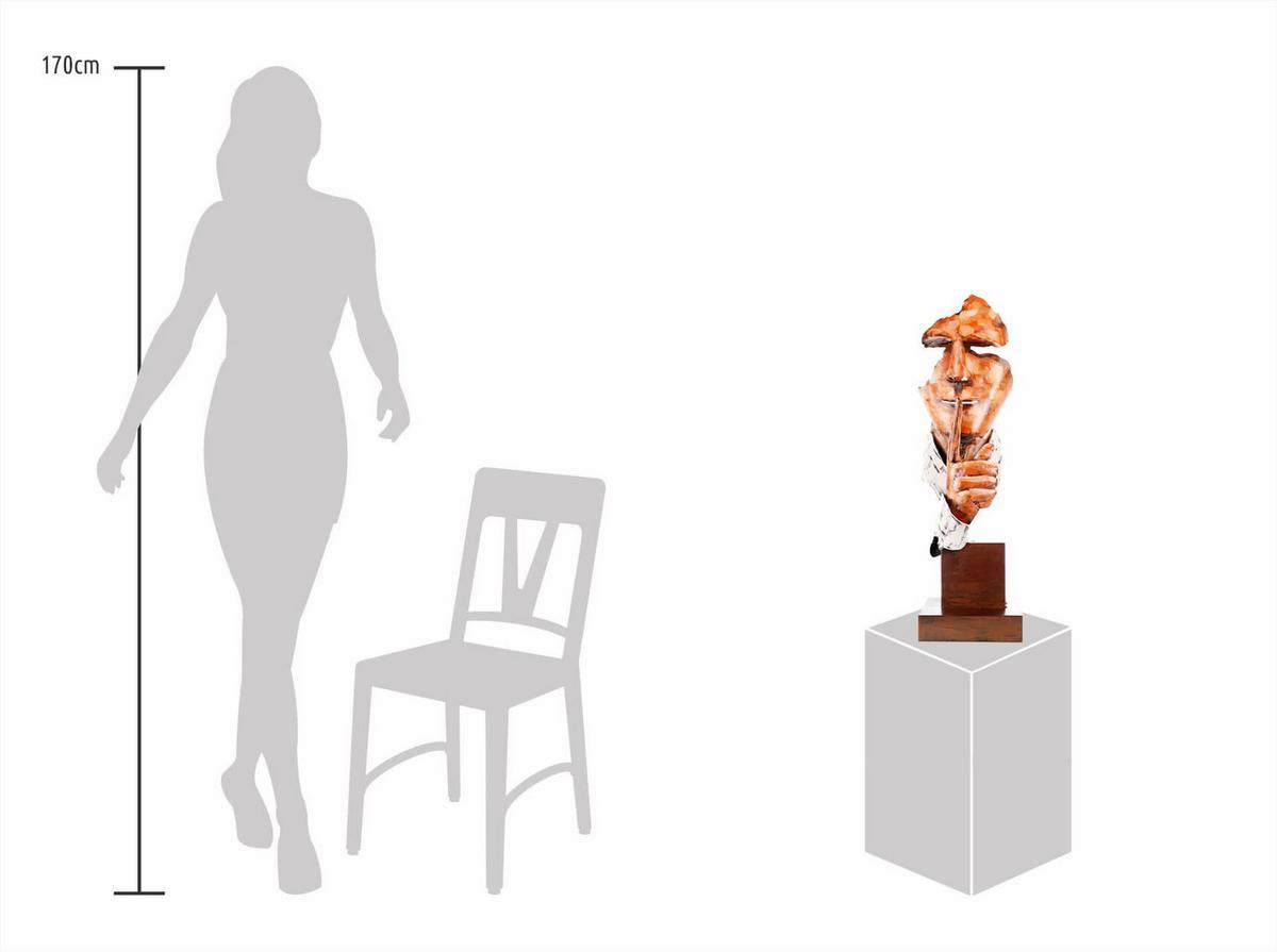 METALLSKULPTUR Beige 70/20 cm - Beige, Metall (2.07/20/20cm) - KUNSTLOFT