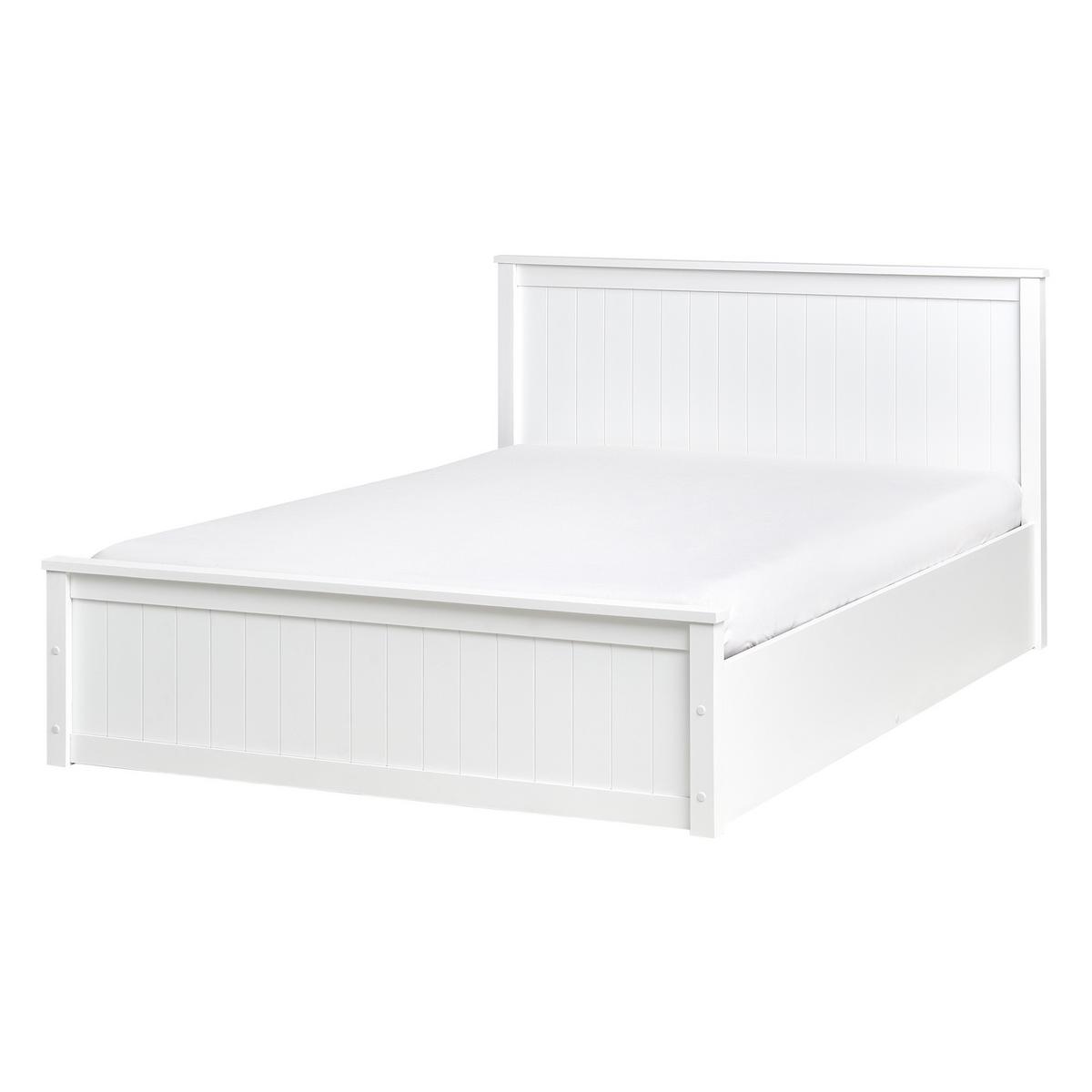 BETT mit Stauraum 140/200 Kiefernholz Weiß Lambres - Weiß, Holz (140/200cm) - Beliani