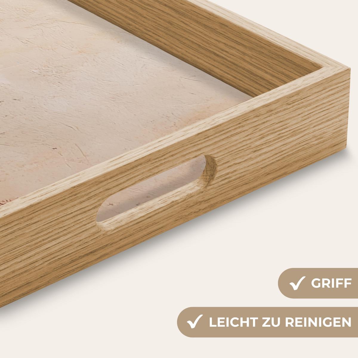 TABLETT Wildblumen - Pinselstriche - Ruhig 50x35 cm - Multicolor, Holz (50/5/5cm) - OnlyWow