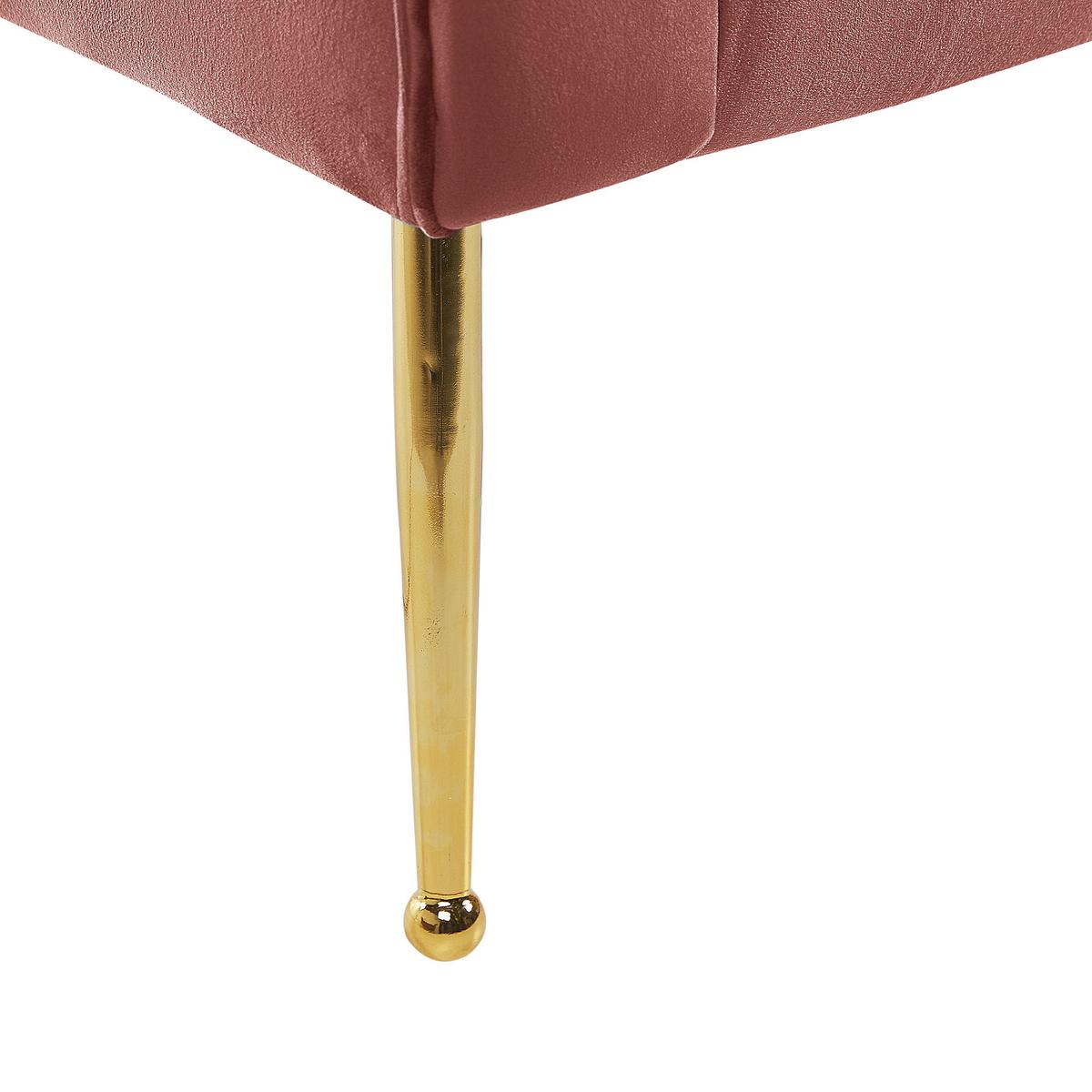 CHAISELONGUE Samtstoff rosa/gold Nantilly - Pink, Textil (175/76/70cm) - Beliani
