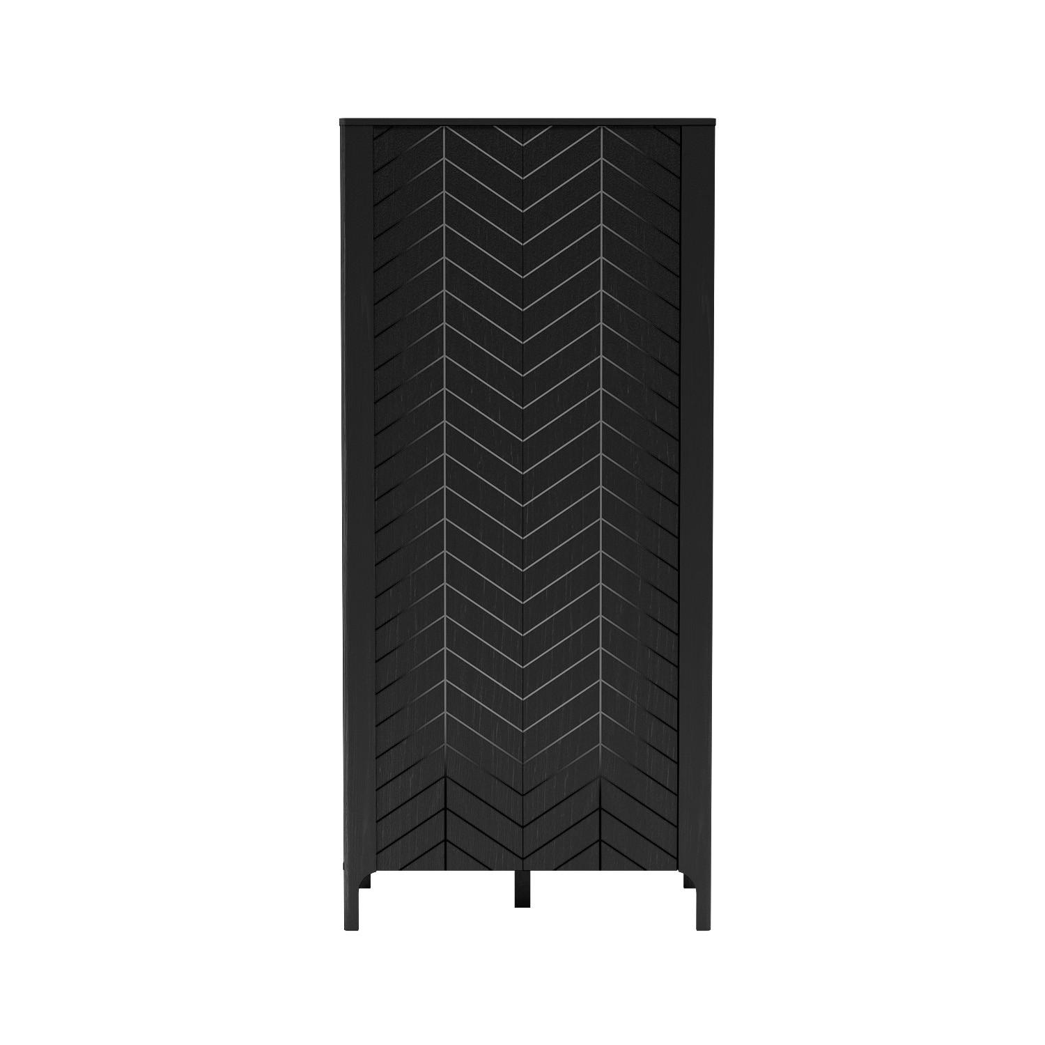 DREHTÜRENSCHRANK ALICANTE 90/197/54,5 cm 2-türig Schwarz - Schwarz, Holzwerkstoff (90/197/54.5cm) - MASSENO