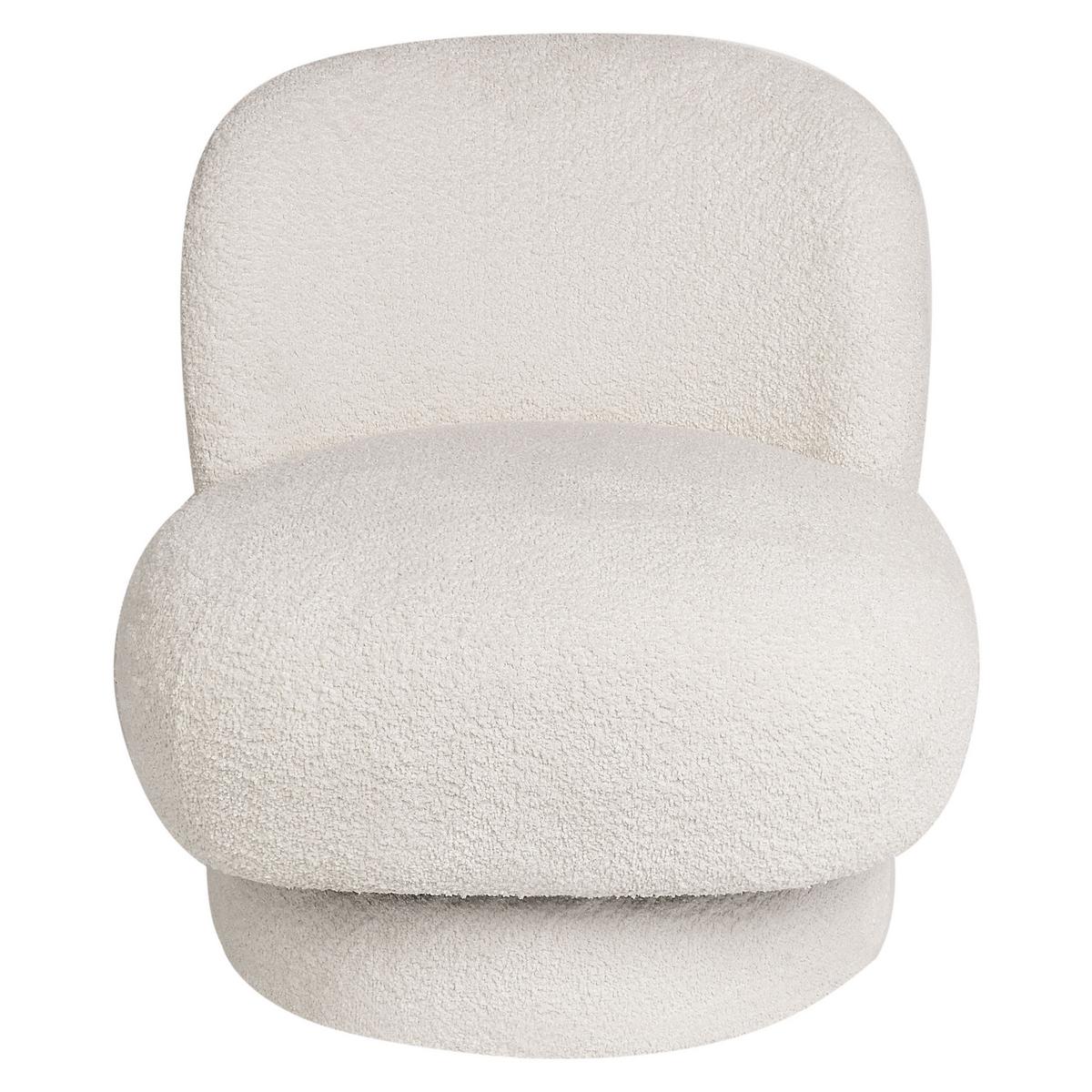 SESSEL Cremeweiß Aylo - Weiß, Textil (60/65/70cm) - Beliani