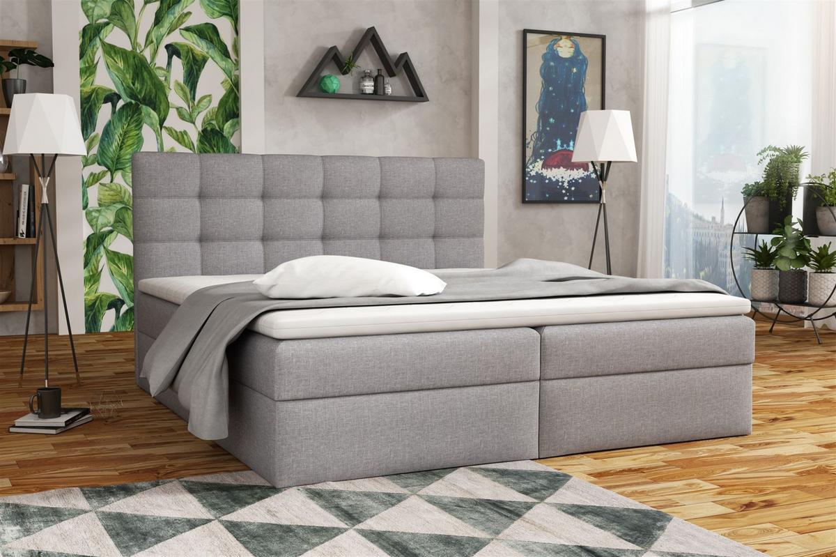 BOXBETT Doriano In Sawana - Grau, Holzwerkstoff/Textil (140/200cm) - Fun Möbel