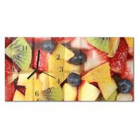 WANDUHR aus Glas 60x30 cm - Obstsalat - Multicolor, Glas (60/30/0.4cm) - TULUP