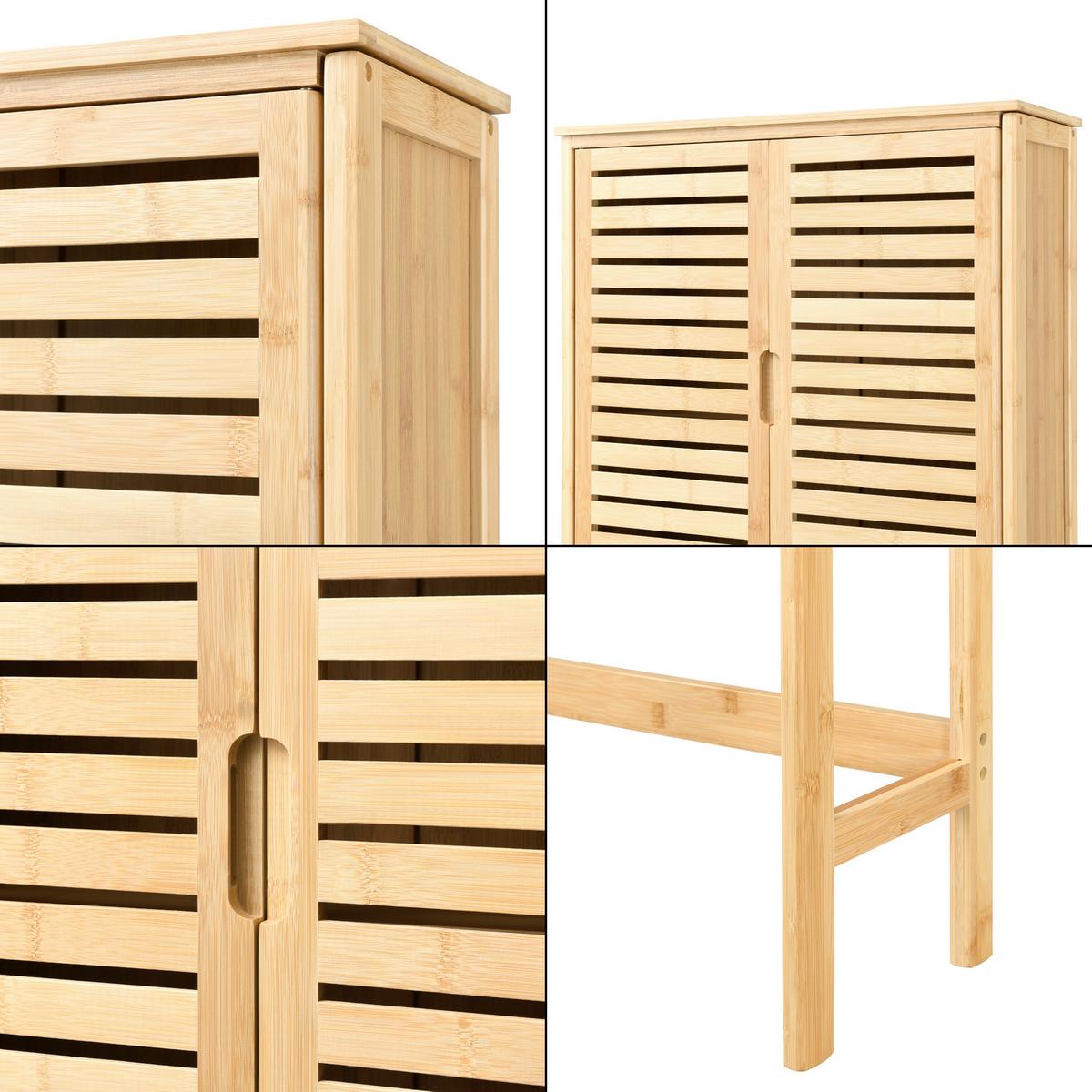TOILETTENSCHRANK Geta - Naturfarben, Holz (66/170/23cm) - [en.casa]