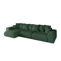ECKSOFA Ottomane links ESKAR-L2 364x176x72 Grün Cord - Schwarz/Grün, Holzwerkstoff/Kunststoff (364/176cm) - ALTDECOR