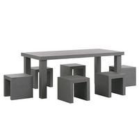 GARTENMÖBEL SET 6-Sitzer Beton grau Taranto - Grau, Stein - Beliani