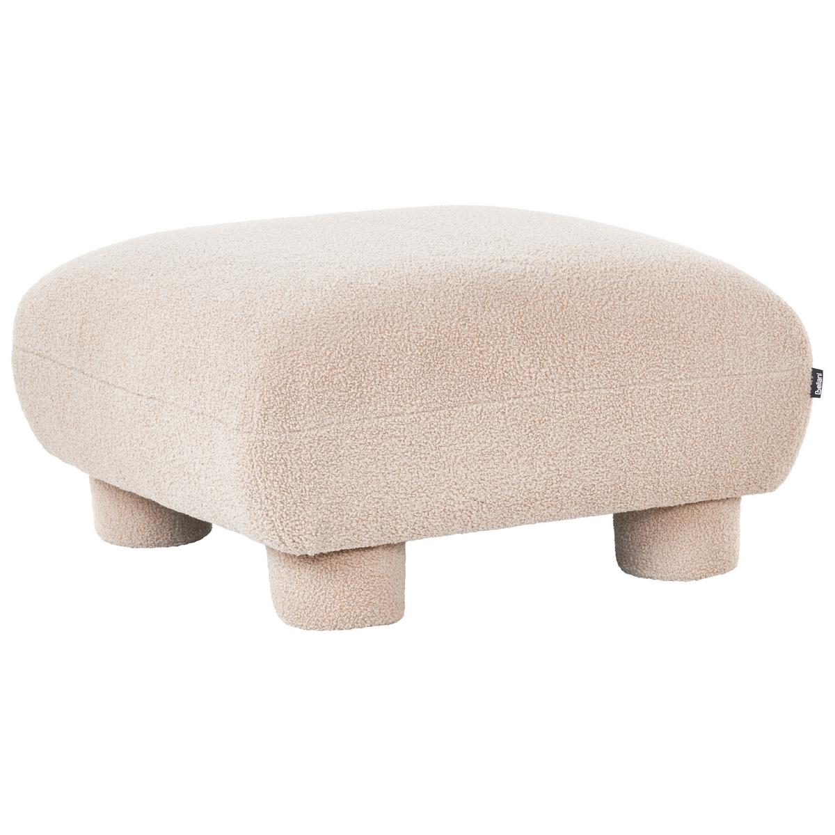OTTOMANE Bouclé Beige Mjalbi - Beige, Textil (78/41/78cm) - Beliani