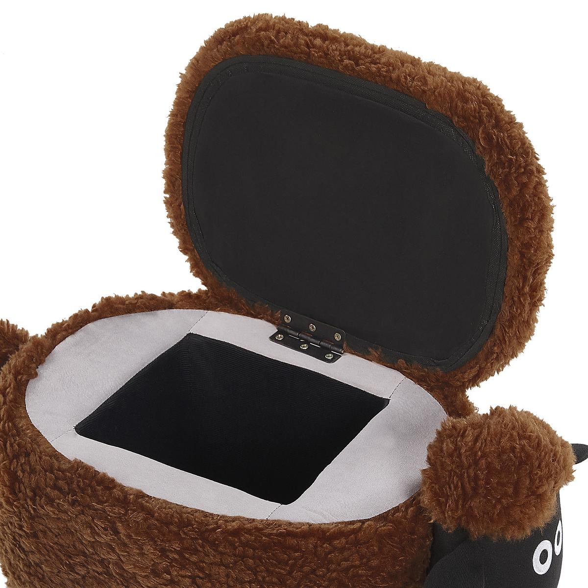 TIERHOCKER Braun Sheep 35/55/40 cm - Braun, Kunststoff/Textil (55/40/35cm) - Beliani