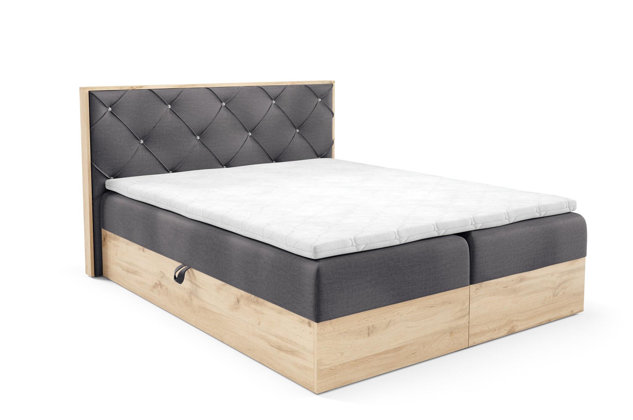 BOXBETT Helios In überlänge - Grau, Holzwerkstoff/Textil (160/220cm) - Fun Möbel