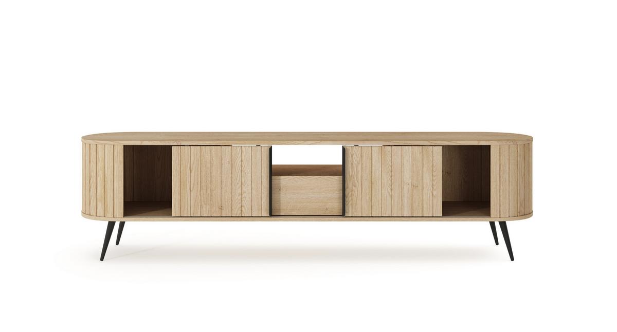 LOWBOARD CARA 196/51,2/40,2 cm, Eichefarben - Eichefarben, Holzwerkstoff (196/51.2/40.2cm) - MASSENO