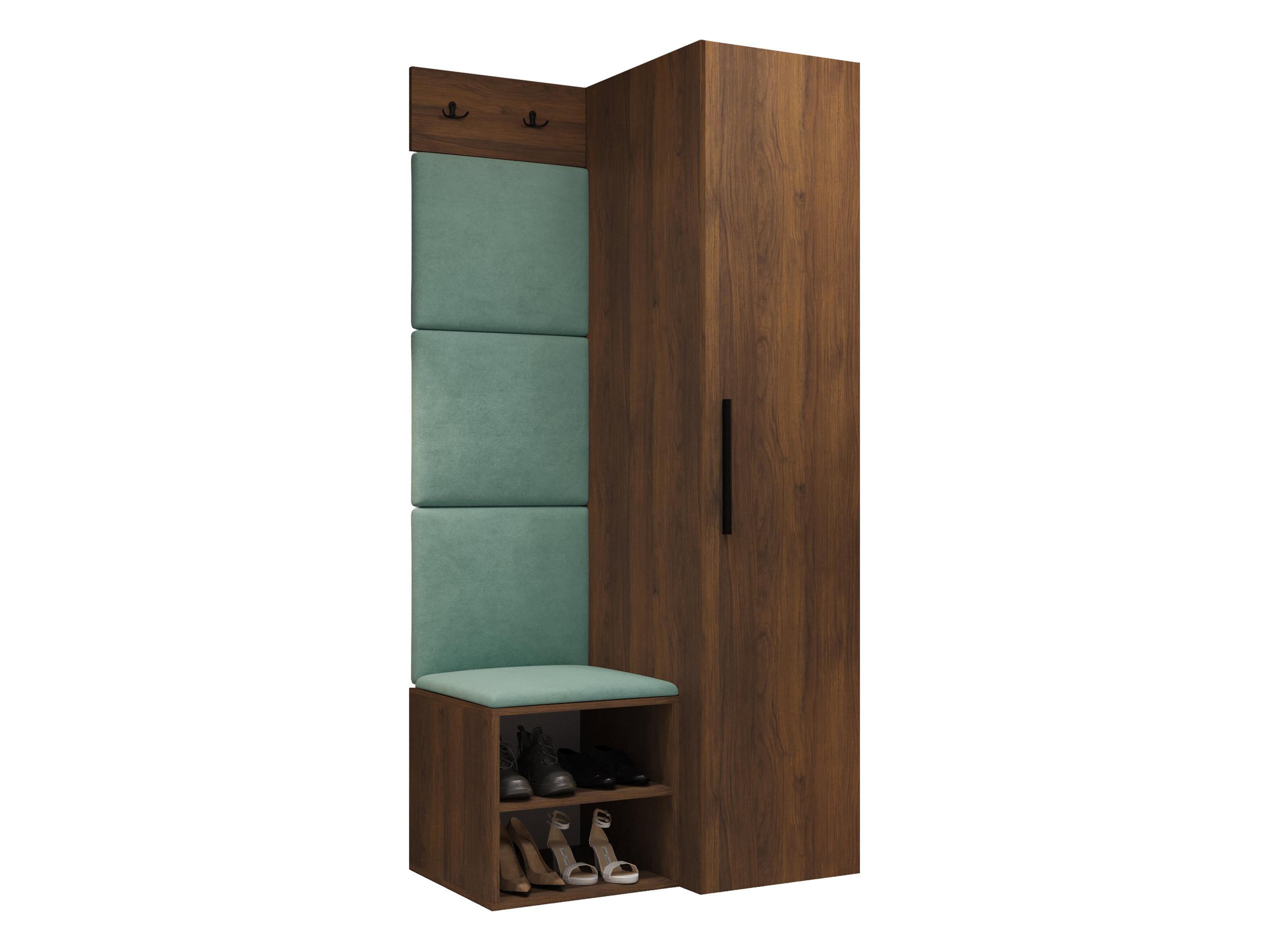 GARDEROBEN-SET Medi III - Nussbaumfarben/Schwarz, Holzwerkstoff/Kunststoff (40/191/50cm) - MIRJAN24