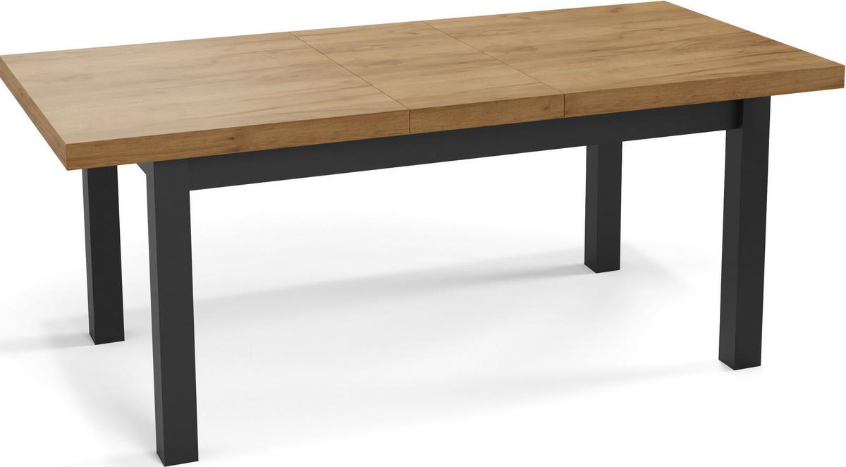 ESSTISCH Gemini rechteckig ausziehbar, Wotan Eiche 170-250/90/78 cm - Eiche Wotan/Schwarz, Holz/Holzwerkstoff (90/250/78cm) - WFL GROUP