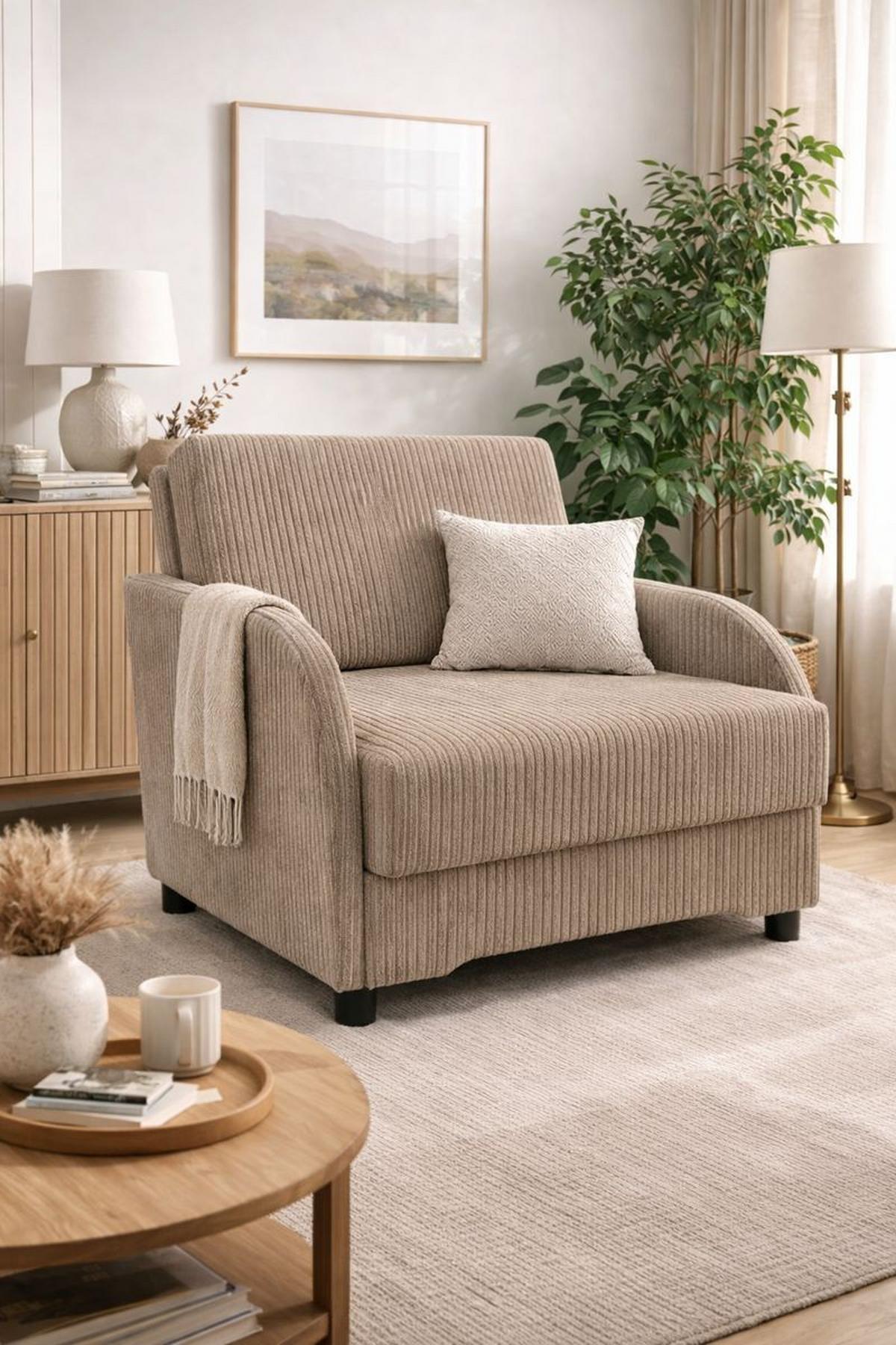 BETTSOFA TIGO Braun Velours-Stoff mit Schlaffunktion - Braun, Textil (105/88/90cm) - MASSENO