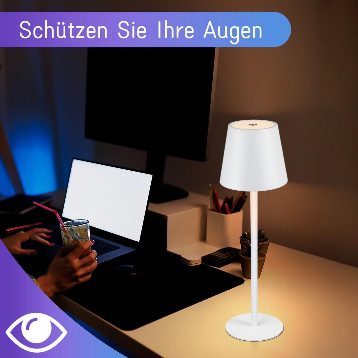 LED-TISCHLEUCHTE Leverkusen 11/11/37.5 cm - Weiß, Metall (11/11/37.5cm) - Nettlife